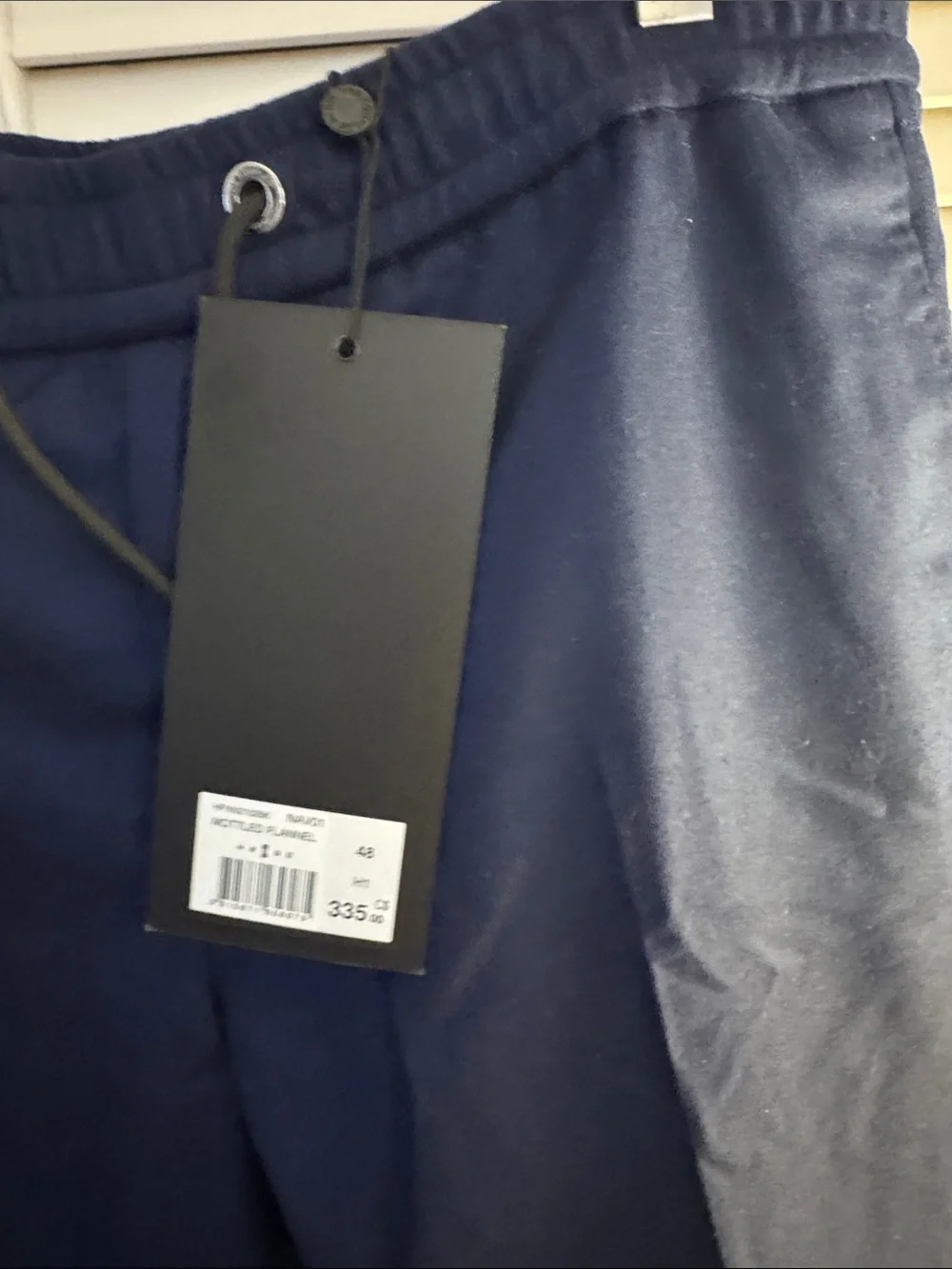 The Kooples Mottled Flannel Navy Drawstring Pants Size 48 or Medium NWT Norstrom